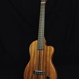 PONO BE-D DELUXE SOLID ACACIA ELECTRIC THIN-BODY BARITONE UKULELE WITH CASE