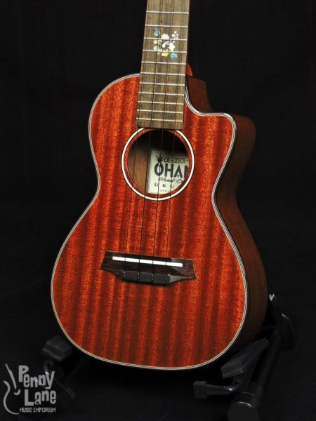 OHANA CK-35CGE-CL CYNTHIA LIN ACOUSTIC ELECTRIC SOLID MAHOGANY CONCERT UKULELE WITH CASE - A-STOCK