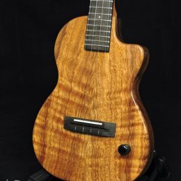 PONO TE-DELUX GLOSS SOLID ACACIA THIN BODY ELECTRIC TENOR UKULELE WITH CASE
