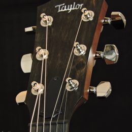 Taylor AD17 Black Top Front Headstock Close