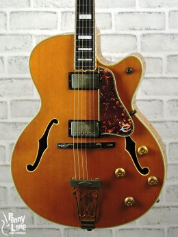 EPIPHONE EMPEROR MIJ NATURAL ELECTRIC HOLLOW BODY ARCHTOP GUITAR WITH GIG BAG - USED 1987